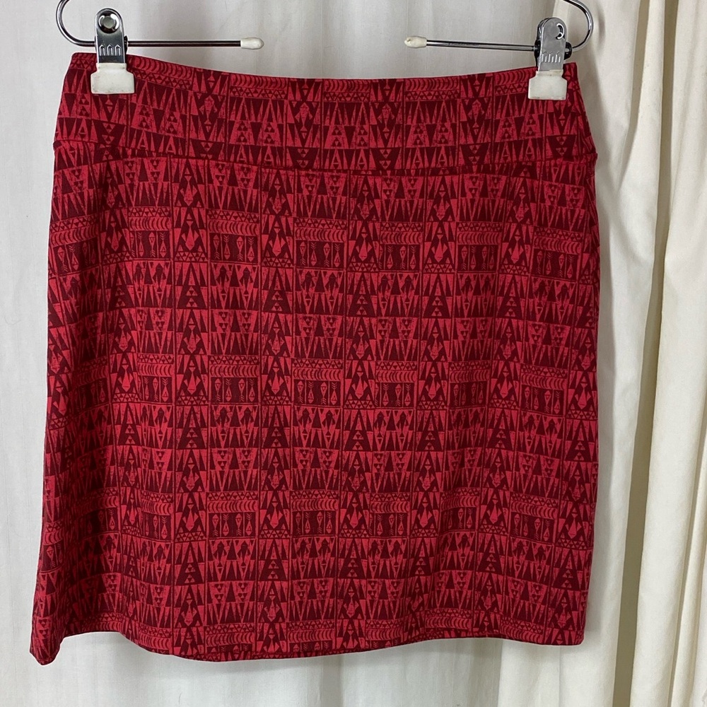 Patagonia M Morning Glory Skirt Red Aztec Geometric Print